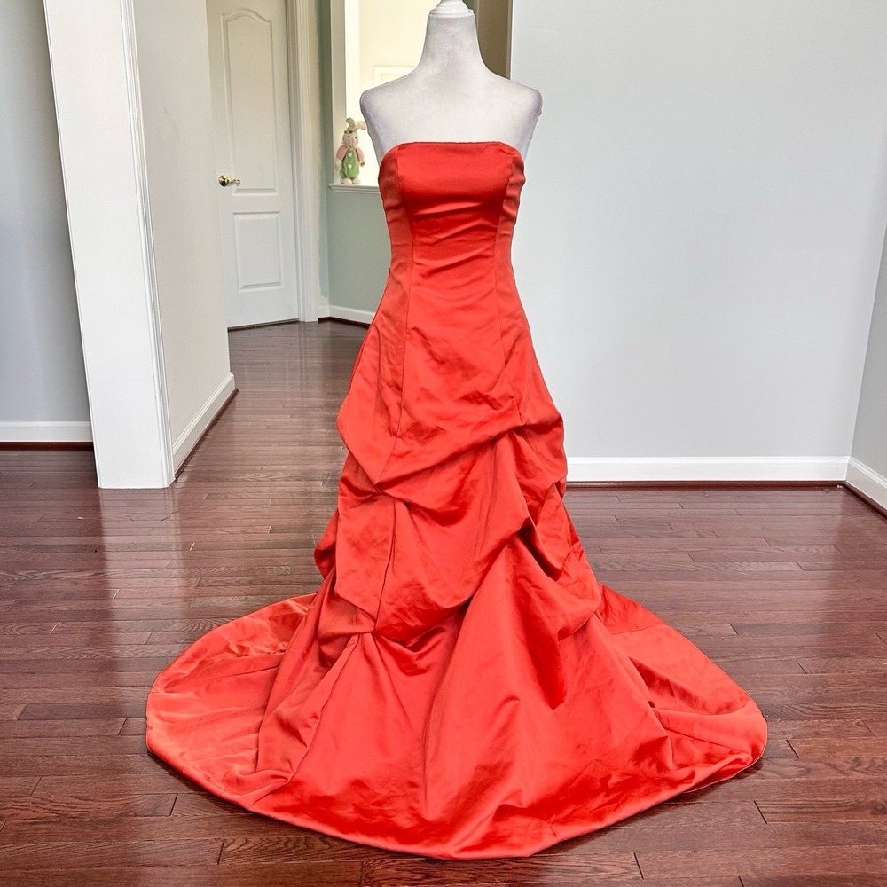 Forever Yours Burnt Orange Strapless Cupcake Pastry Puffy‎ Layered Gown Dress